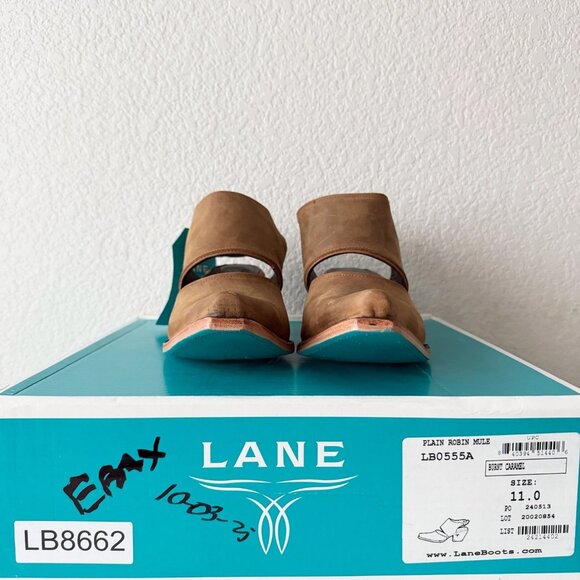 Lane PLAIN JANE Brown Slingback Mule Womens Cowboy Boots 11 Western Cowgirl - Picture 10 of 11